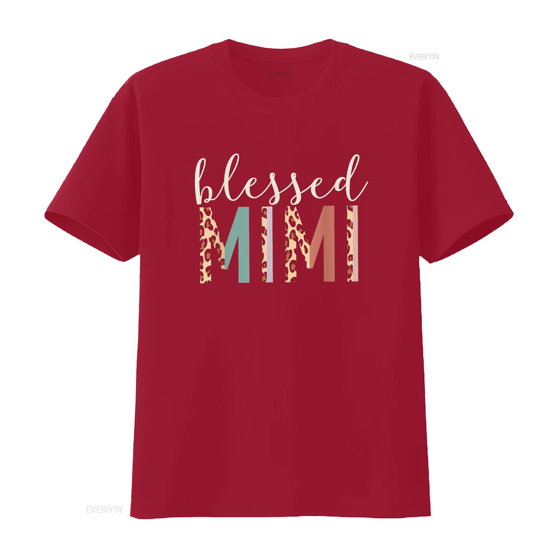 

Blessed Mimi Cute Leopard Print T Shirt vintage Washed Stretched Stylish Slightly Versatile Unisex streetwear homme graphic S
