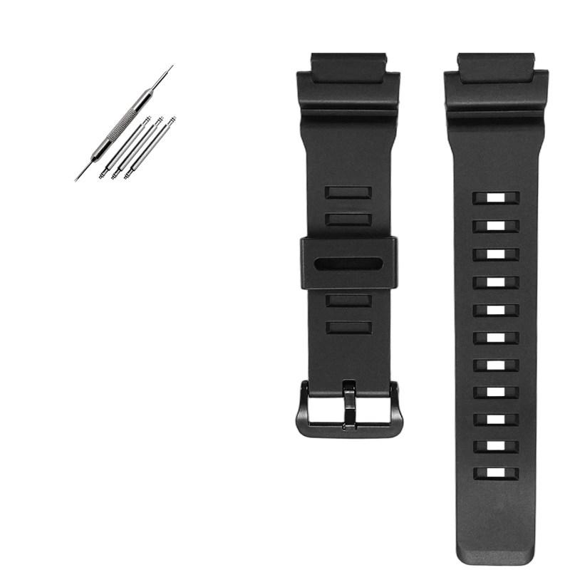 

18MM Silicone Watch Strap for Casio WS-1400H/1300/1700H W-737H Sports Resin Silicone Watch Strap Accessories for Men s Bracelets 18mm чёрный