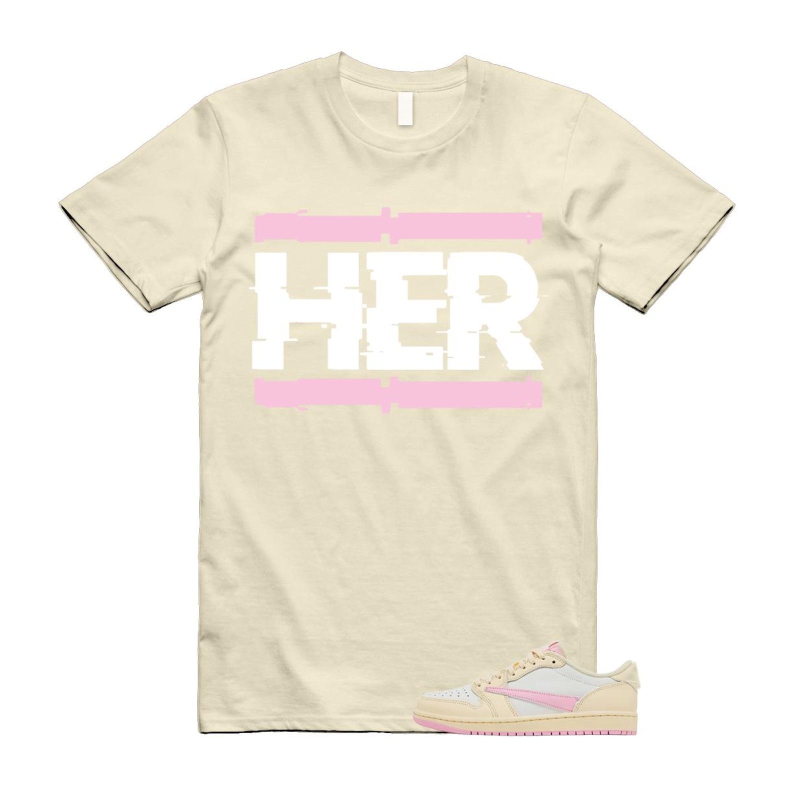 1 Shy Pink Muslin Travis Sail Retro Low OG SP T Shirt Match HER L