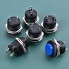 16Mm 12V-24V Waterproof Car Led Power Push Button Momentary Switch Metal On/Of