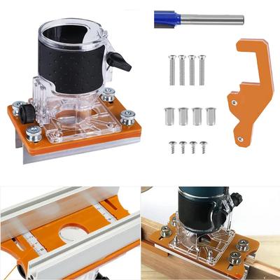 Wood Router Base 2 In 1 Palm Slotting Bracket for Cabinet and Closet Compatible with Trimming Machines with 65mm Inner Diameter