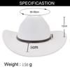 Chapeau de Cowboy Western Vintage avec Ceinture Noire Chapeau Fedora en Feutre pour Homme Chapeau Jazz Cowgirl Cloche Église Sombrero Hombre Casquettes