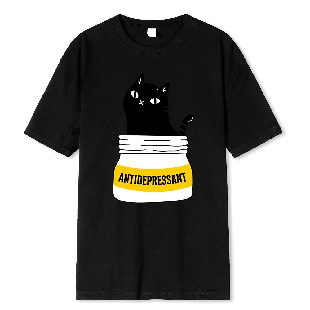 

Eat Antidepressant Funny Print Men T Shirt Fashion T-Shirt High Quality Cotton T-Shirts Summer Short Sleeve 80384 XXXXXL чёрный