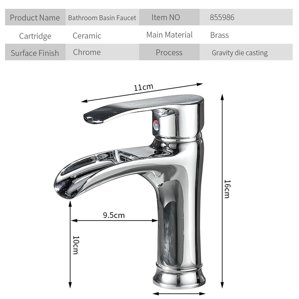 Luxury Design Brushed Nickle Hot and Cold Waterfall Single Hole Single Handle Deck Mounted Basin Mixer Bathroom Faucet