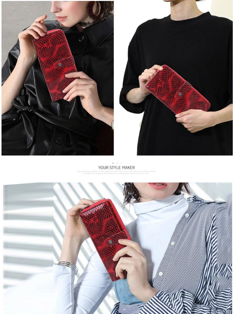 Johnature Portafoglio da donna in pelle genuie alla moda Rfid antifurto morbida pelle bovina portafoglio a mano lunga porta carte porta carte