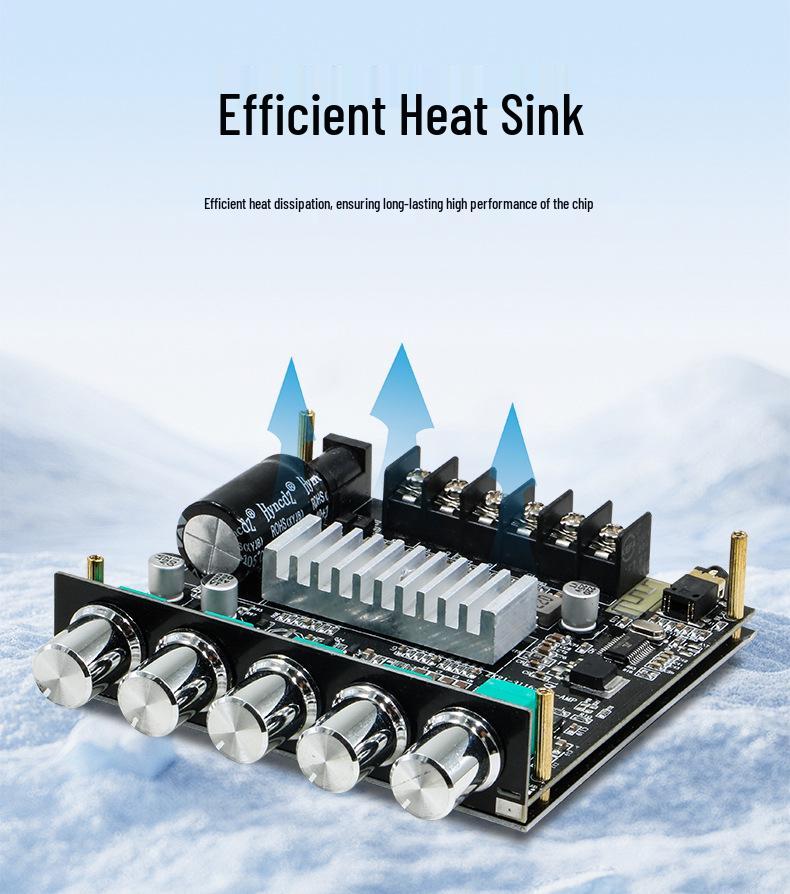 2.1 Channel Bluetooth Digital Amplifier Board with High/Low Tone, Super Bass, and High Power for Subwoofers and Car Audio Systems.