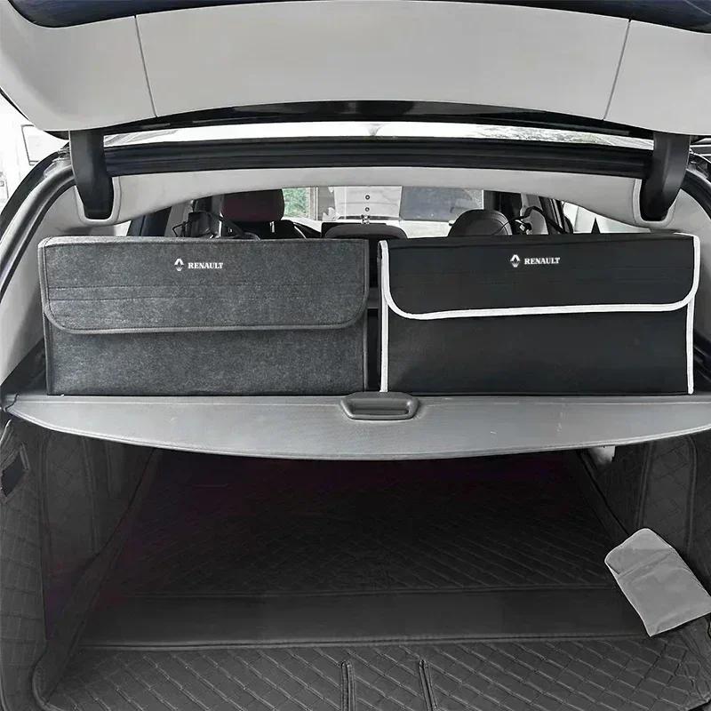 2026 Hot For Renault Hub Caps Felt Car Trunk Bag Folding Storage Non Slip Organizer Tool Case For Renault Clio Captur Megane 2 K