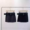 2026 Autumn Korean Style Elegant High-Waisted Bodycon Mini Skirt with Belt