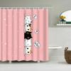 Puppy Cat Cute Cartoon Shower Curtains Washable Fabric Polyester For Bathtub Art Bathroom Decor Partition With Hooks Waterproof