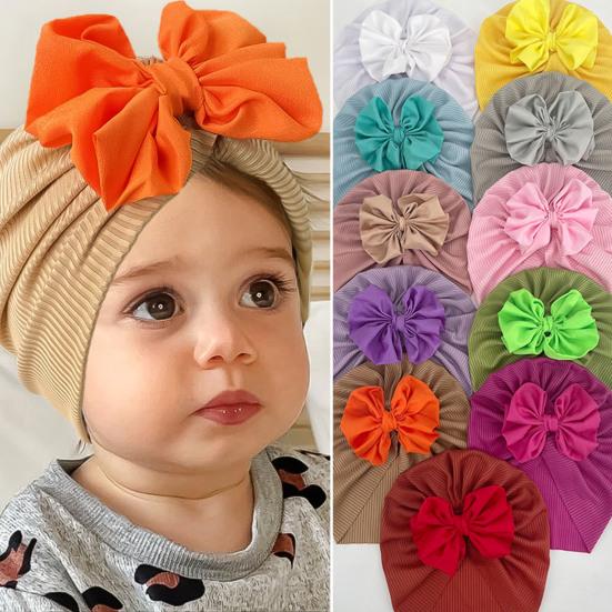 Baby Turban Threaded Bowknot Comfortable To Wear Soft-touching Summer Infant Lovely Kids Beanie Headwear Hat Birthday Gift