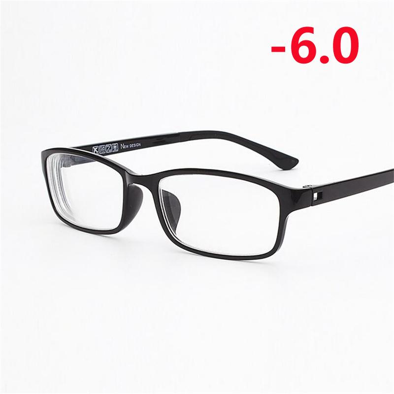 -1 -1.5 -2.0 To -6.0 Ultralight TR90 Finished Myopia Eyeglasses For Unisex Short-sight Eyewear Square Myopic Spectacles With Degree