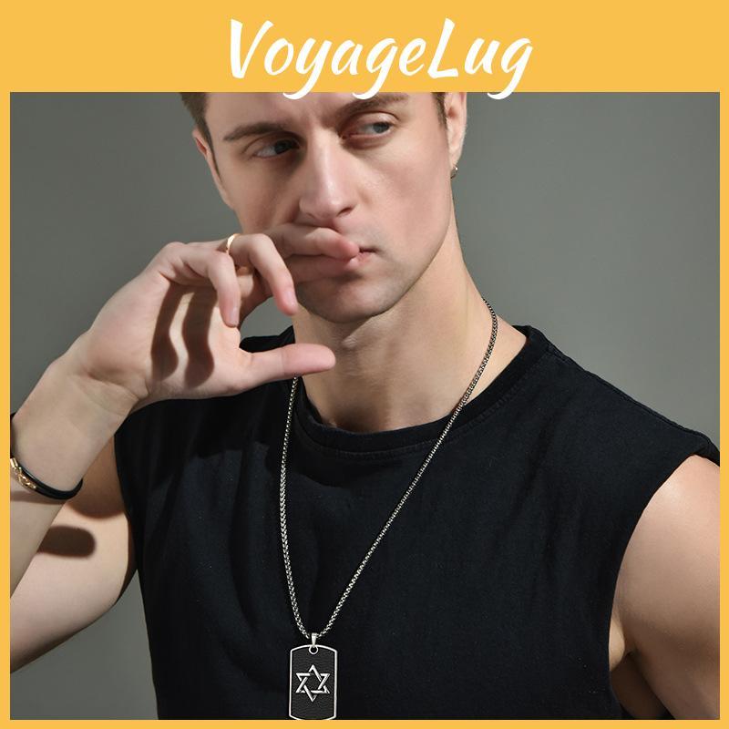 Stylish Titanium Steel Hip Hop Necklace With Geometric Pendant For Trendy Men And Women