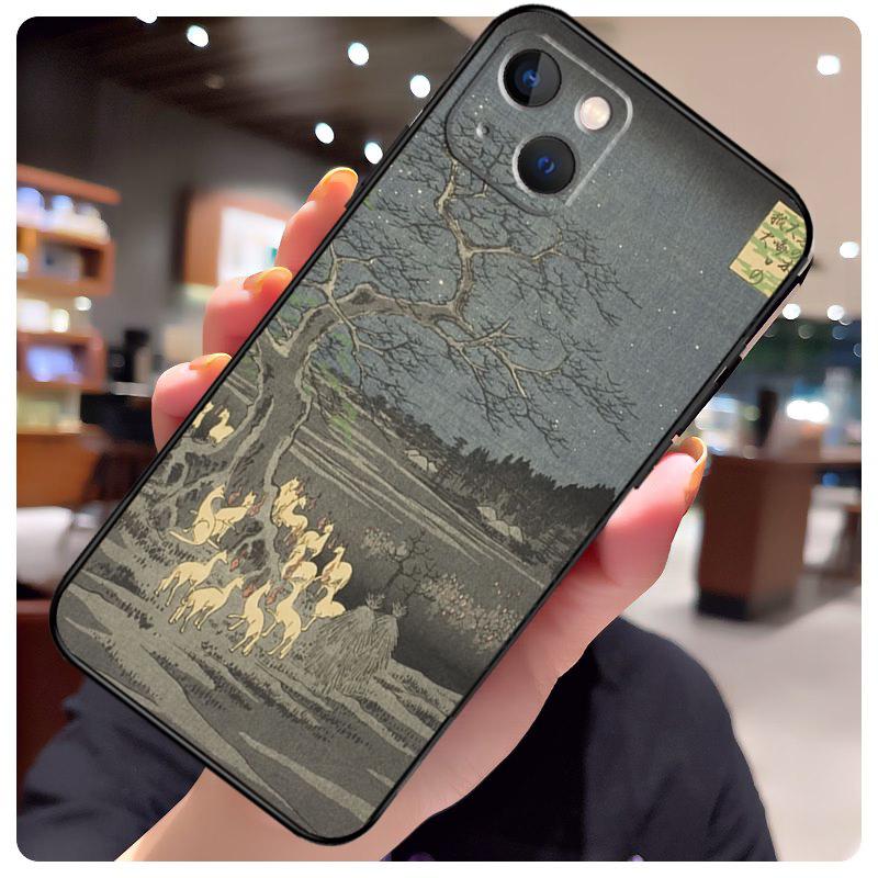 Japanese Ukiyoe Case For iPhone 17 Pro Max 15 14 13 11 12 16 Pro Max mini 15 16 Plus 16e 17 Air Phone Cover