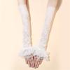 Girl Beautiful Flowers Lace Gloves Trendy Summer Sun Protection Hollow Out Sweet Long Arm Sleeves Fingerless Wedding Gloves