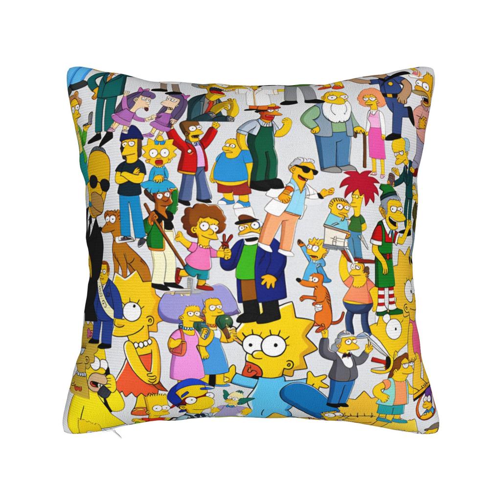Pillow Case Bart SSimpsons Neon Print Soft Pillow Cover For Living Room Chair Fashion Pillowcases