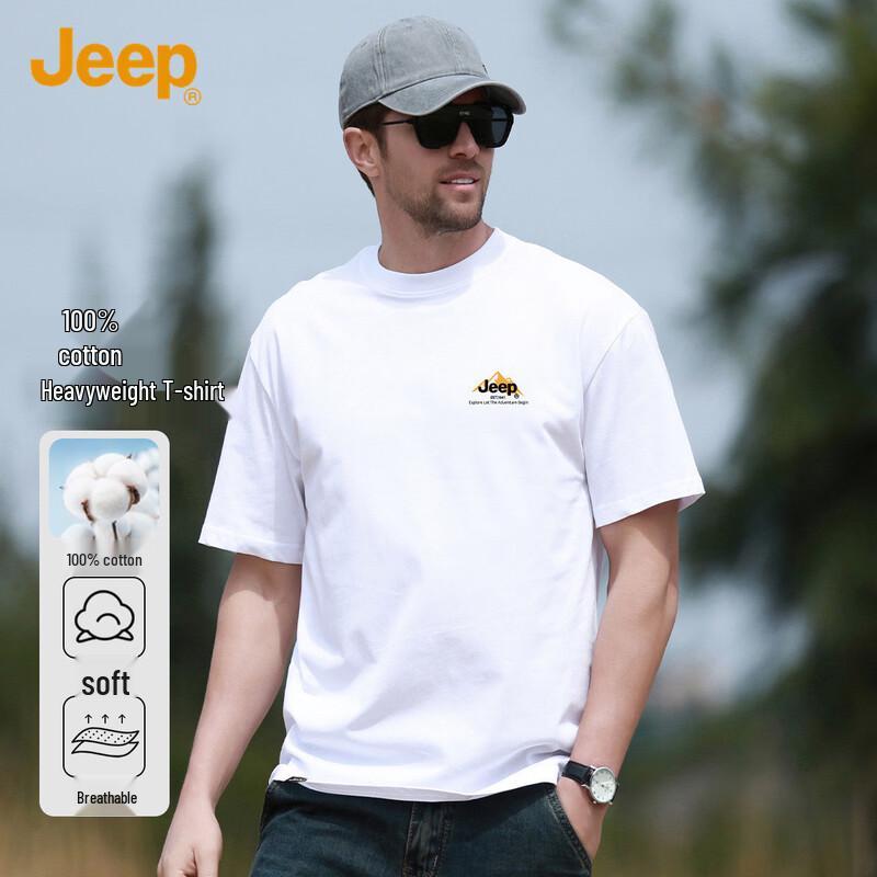 JEEP Men s 100% Cotton Summer Short Sleeve T-Shirt M