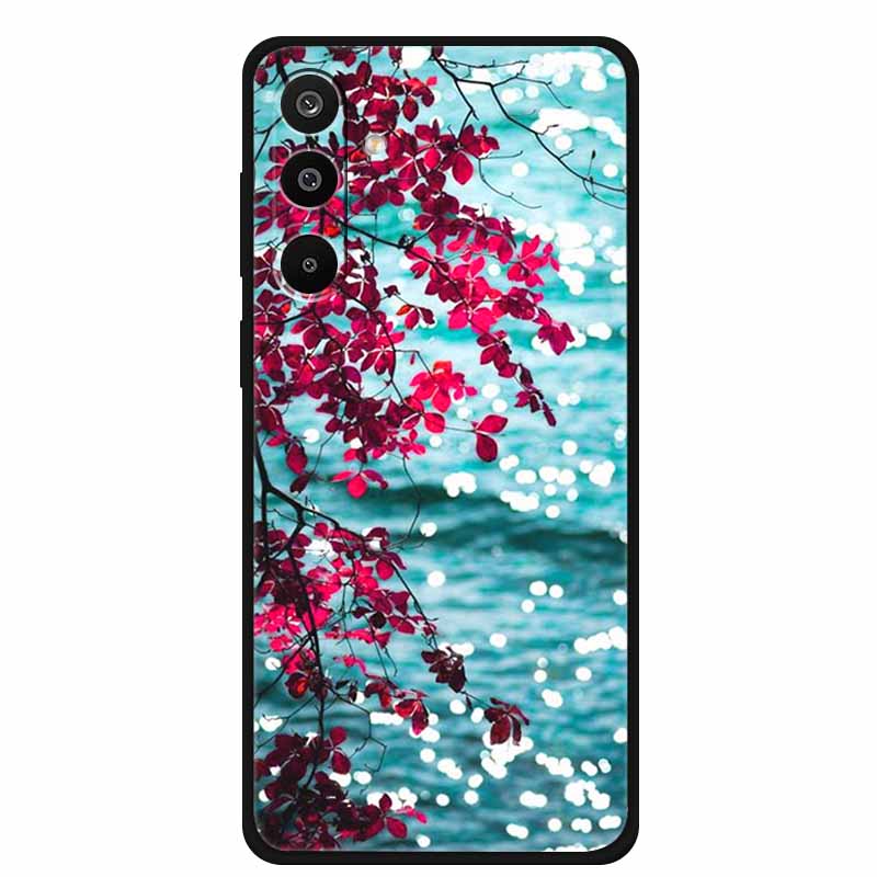 For Samsung Galaxy A36 5G Case Flowers Printed Silicone Phone Cases Cover for Samsung A26 5G TPU Shells A 26 36 Black TPU Coques