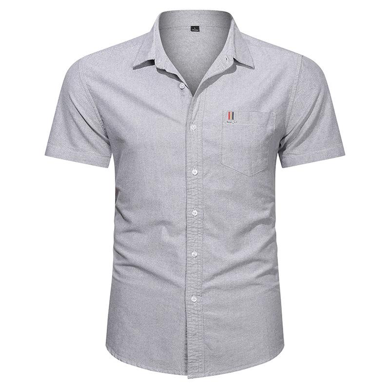 Sommer Einfarbig Schlicht Kurzärmliges Hemd Herren All-Match Hemd Freizeit-Hemd