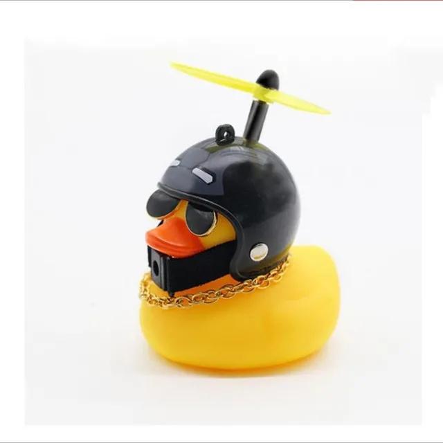 New Car Cute Wind-breaking Duck Interior Broken Wind Small Yellow Duck with Helmet  Airscrew Cycling Decoration Ornament Decor