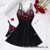 Gothic Style Lace Mesh Spliced Camisole Nightgown - Women's Summer Lingerie