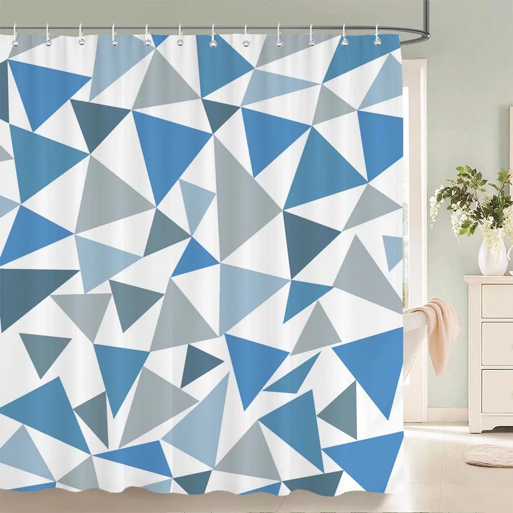 

Modern Art Style Marble Printing Shower Curtain Waterproof Polyester Fabric Bathroom Curtains Geometric Pattern Decor Curtains W60H190(CM)-1 Pcs