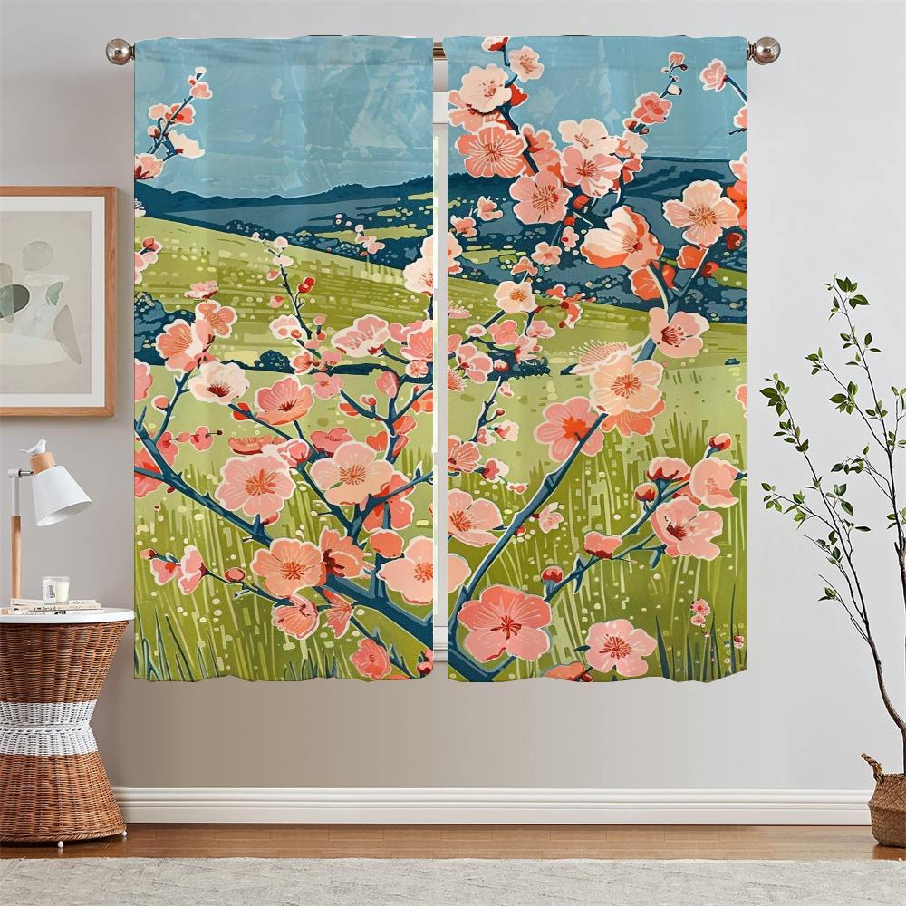 Oleander Blackout Living Room Curtain Tiebacks Kitchen Curtains Salon 2 Pieces Partition Window Curtains On Offer Free Shipping