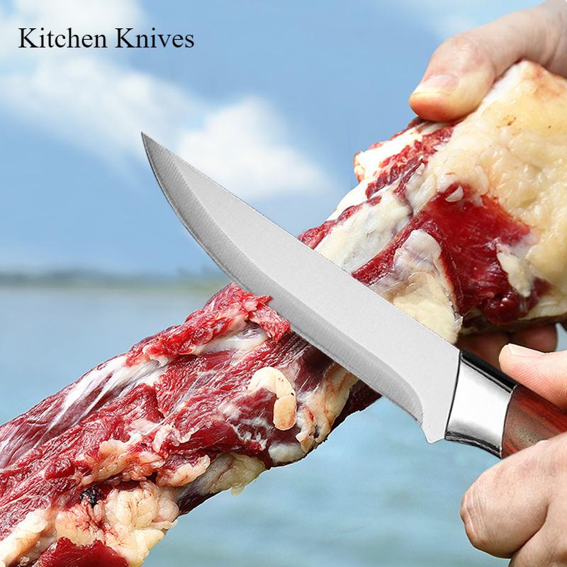 Sharp Dividing Knife Boning Knife for Killing Pigs Sharp Knife Forging Slaughter Knife Domestic Meat Slicing and Vegetable Cutting Knife