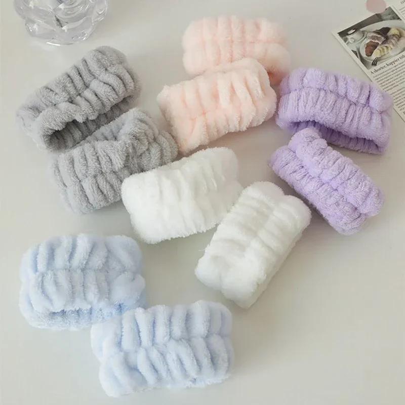 2 Stück Ein Paar Gesichtswasch- und Armband Schweißband Wasserabsorbierend Sport Schweißabwischen Armband Haarband Feuchtigkeitsschutz Ärmel Handgelenkschutz