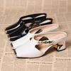 New Square-toed Half-slipper Women's Mid-heel Casual Lazy Shoes with A Flip-top
