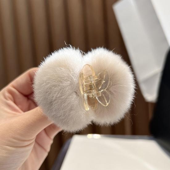 Hair Claw Strong Claws Fadeless Fall-resistant Non-shedding Non-slip Fluffy Fur Balls Fall Winter Plush Hair Clip Hair Accessory