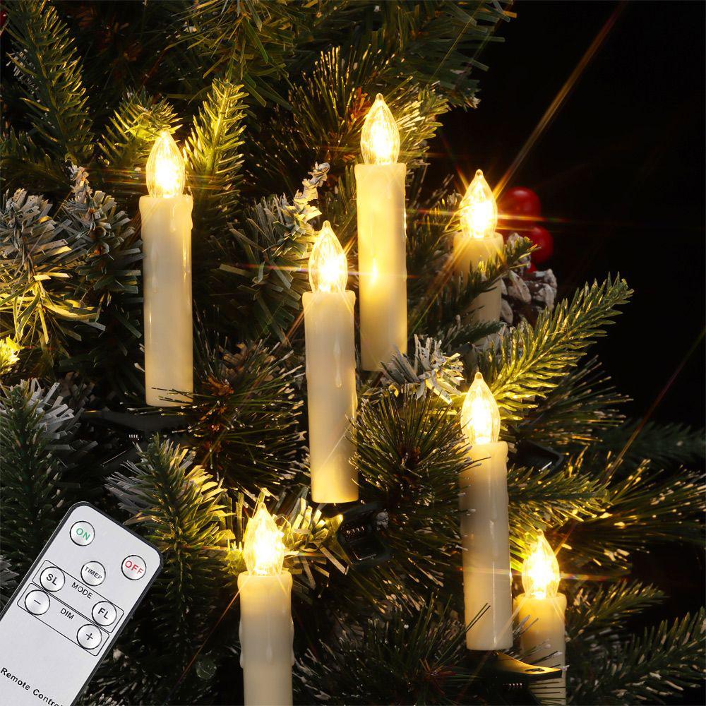 Elektronische LED-Kerze mit Timer und Fernbedienung, batteriebetrieben, flackernde Flamme, für Hochzeit, Geburtstag, Heimdekoration, Weihnachtsbaumkerze