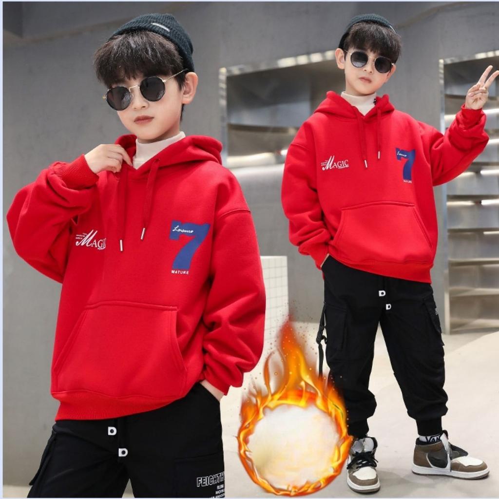 Felpe alla Moda per Ragazzi Autunno Inverno Felpe per Bambini Nuovi Bellissimi Vestiti a Manica Lunga Bambini Grandi Top con Cappuccio Larghi