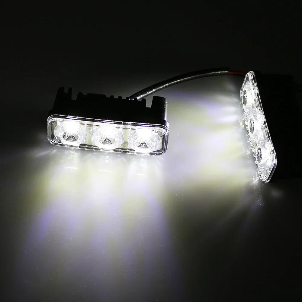Universelles 3-LED-Tagfahrlicht mit Stroboskopfunktion, 9 W wasserdichtes DRL für Autos, LKWs, Motorräder und Boote