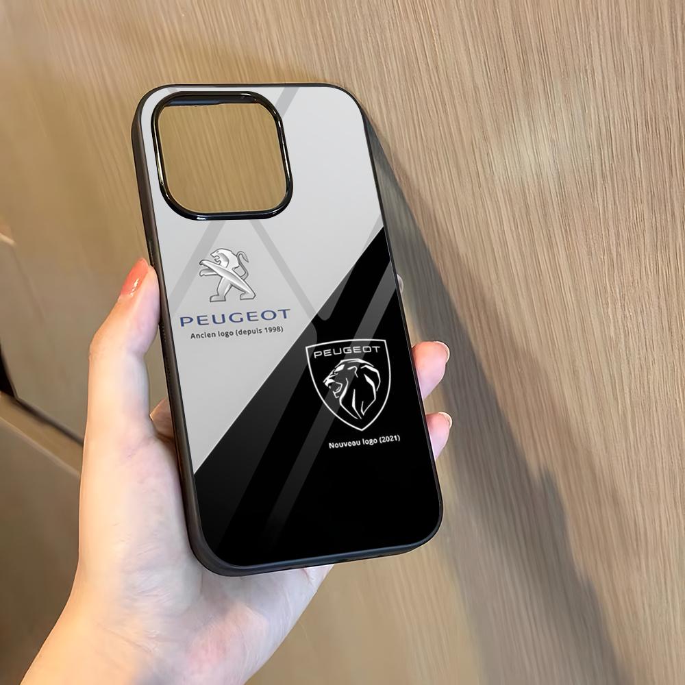 P-peugeotes Car Logo Phone Case For 17 Pro Max Iphone 16 Plus 15 Pro Max 14 12 11 13 Mini X Xs XR PC+TPU Cover