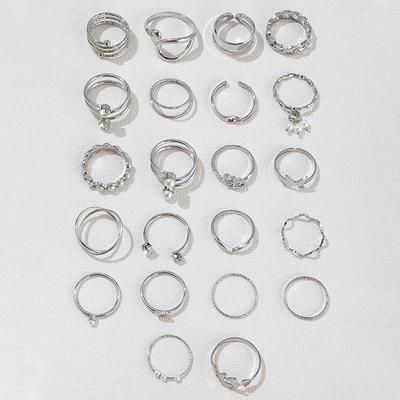 Set di Anelli in Lega per Donna Gioielli Anello Regolabile per Ragazze Accessori Punk Gioielli