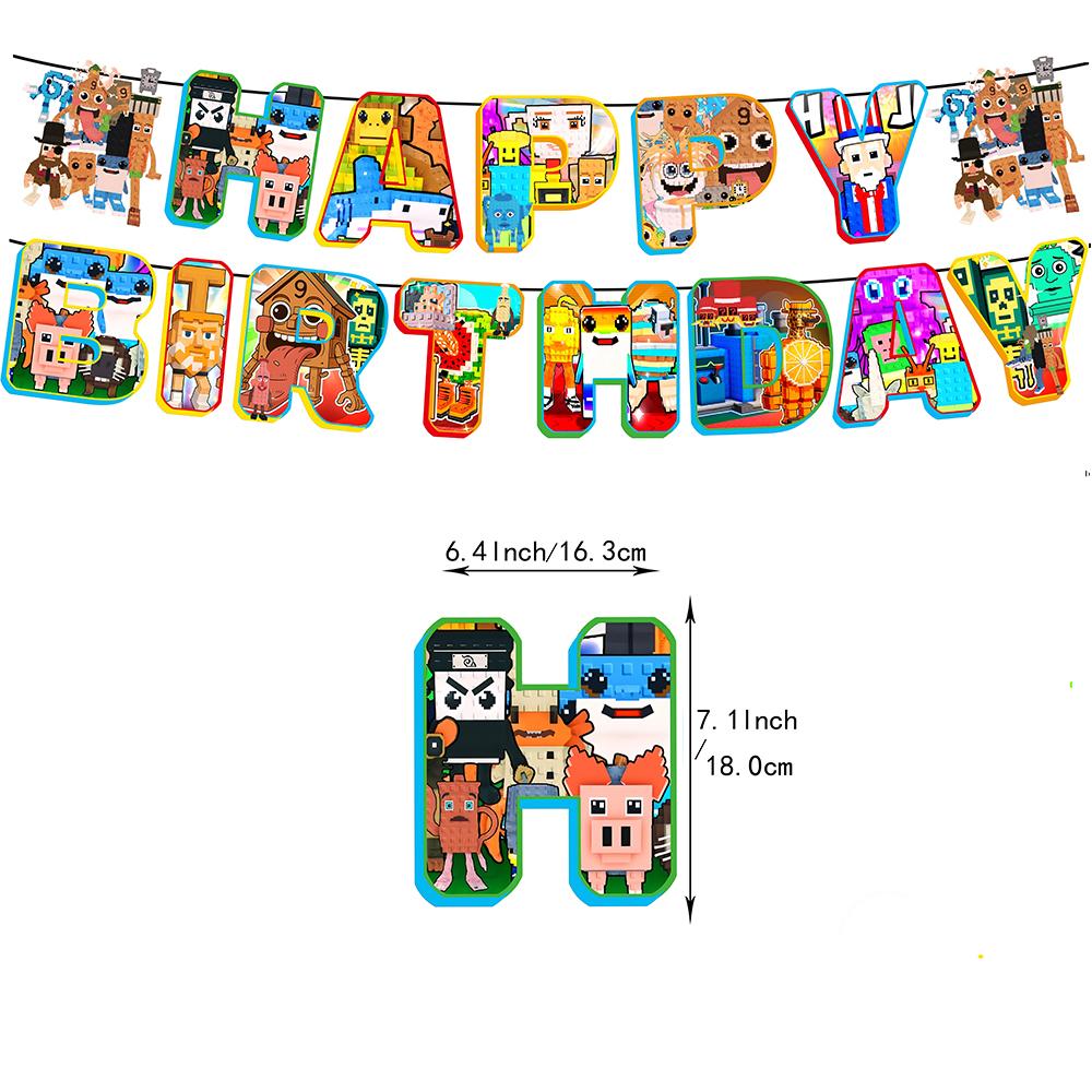 Steal N Catch The Brainrot Birthday Party Decorations Number Balloon Cake Topper Popular Game Background Party Supplies Kid Gift