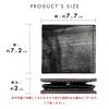 Box-shaped coin purse, slim wallet for women and compact wallet for men, made of genuine bridle leather [NB], black