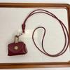 Vintage Robuster Leder-Halsbeutel zur Aufbewahrung von Kopfhörern und Münzen Kleine Lange Designs für Modische Frauen Damen