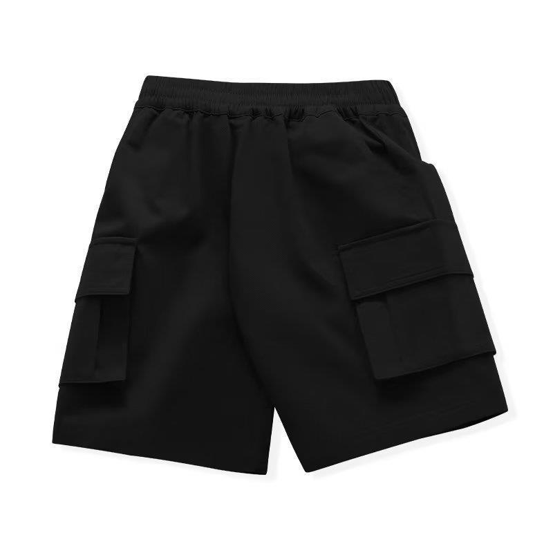 Summer Teenage Boys Shorts Pants Casual Solid Color Loose Knee-Length Cargo Pants for Kids 3-14 Years Children Trousers