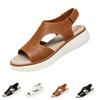 Women's Casual Lightweight Wedge Sandals Comfortable Open Toe Slip On Summer Shoes Breathable Cutout Design Adjustable Back Strap