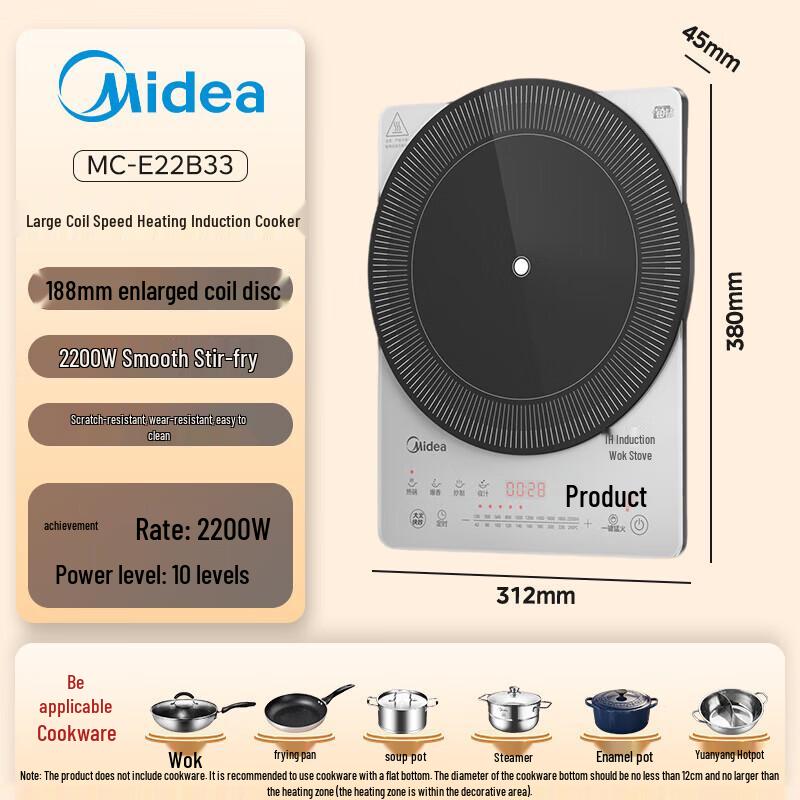 Midea Platinum Diamond 2200W Multi-functional Induction & Ceramic Cooktop