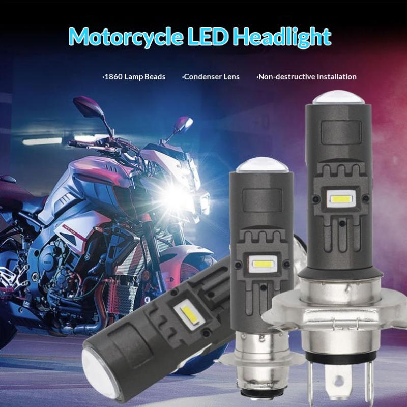 1Pcs Csp Moto Led H4 Ba20D P15D Motorcycle Headlight Bulb Super Bright 1450Lm Motos Accessories High Lo Beam Fog Light 12V