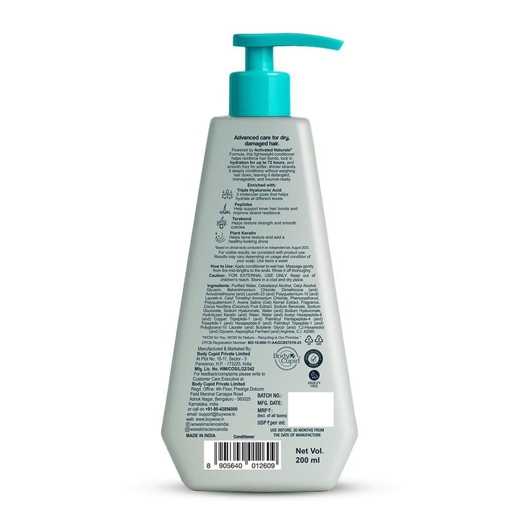 WOW Skin Science HyaNeon Bond Repair Hyaluronic Conditioner for Dry & Damaged Hair 200ml