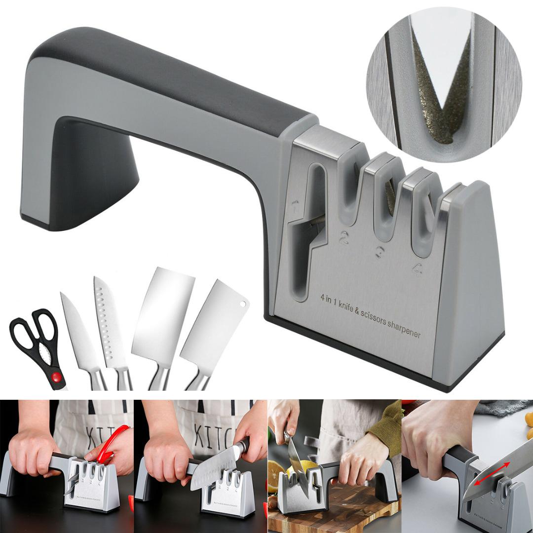 

New Multi-functional Cutter Blades & Scissors Sharpener Grindstone Kitchen Tool