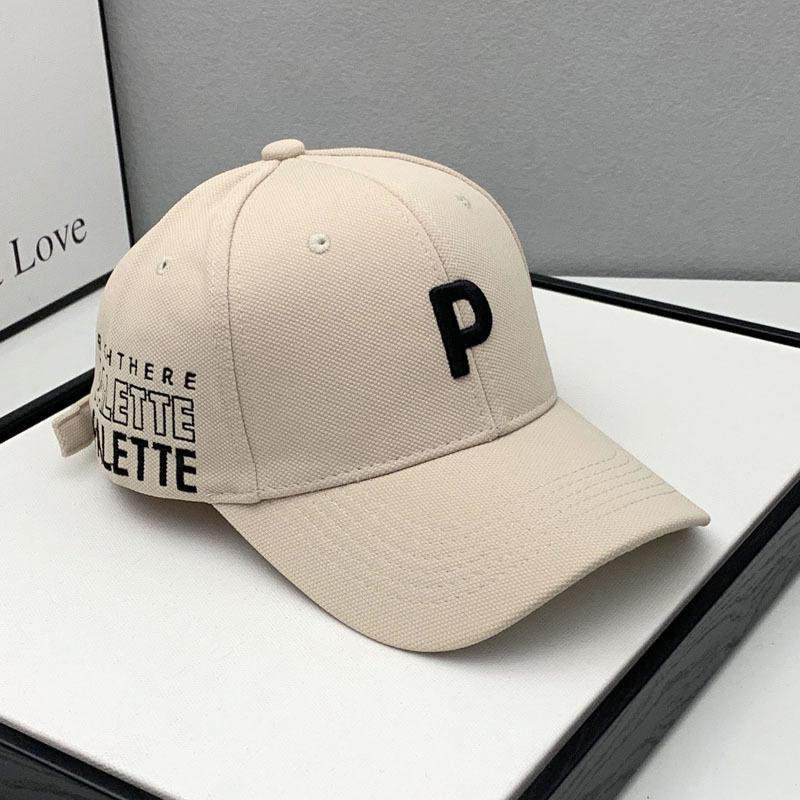 

2025 new P letter hat men s handsome cap women s face small baseball cap casual versatile Head circumference 55-60CM adjustable