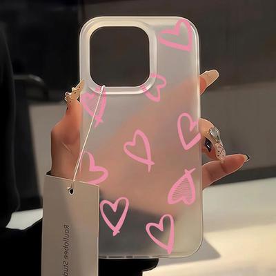 Coque de téléphone Love Heart pour iPhone 13, coque pour iPhone 11, 15, 16, 12, 14 Pro Max, Mini, antichoc, translucide, transparente, souple
