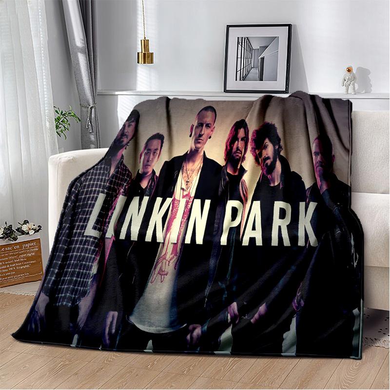 3D Retro L-Linkin Park Rock Band HD Blanket,Soft Throw Blanket for Home Bedroom Bed Sofa Picnic Travel Office Cover Blanket Kids