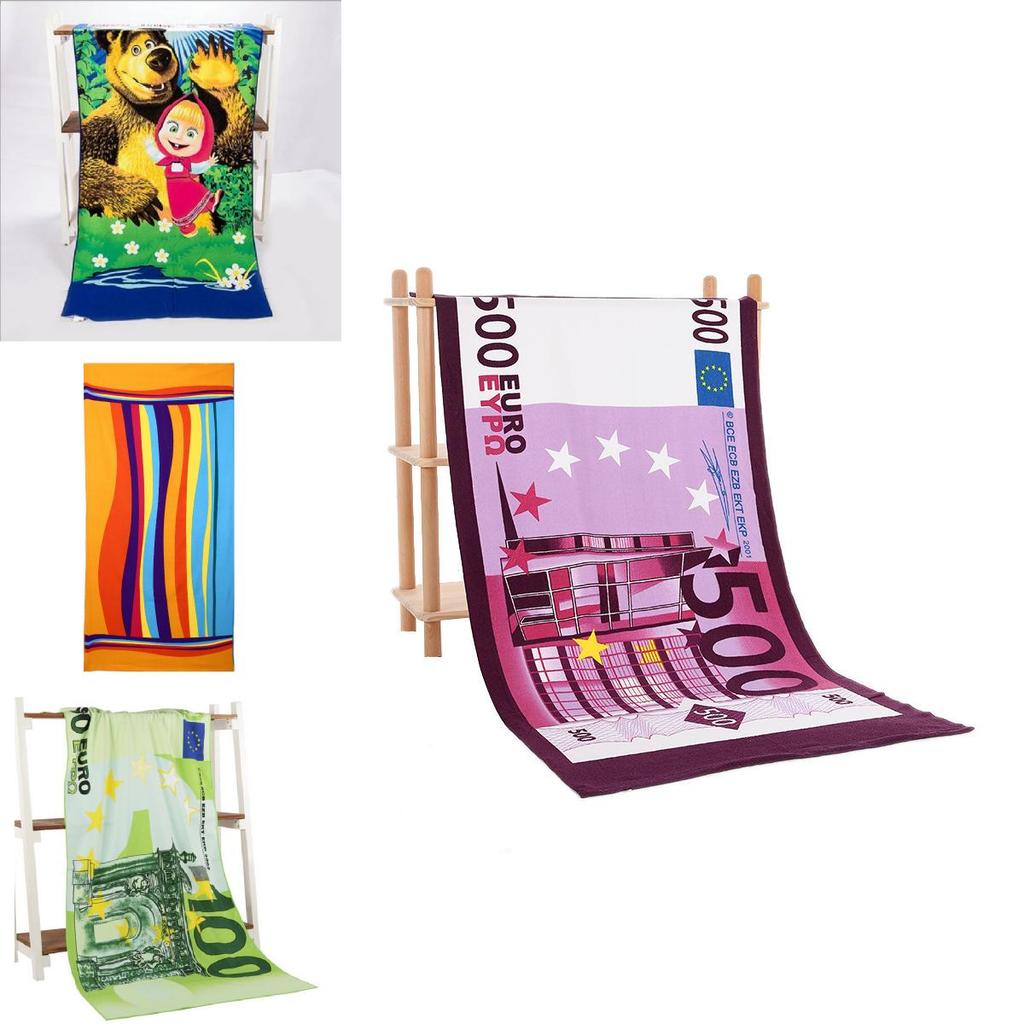 Microfiber Beach Towel With Active Print Fast Drying For Adults