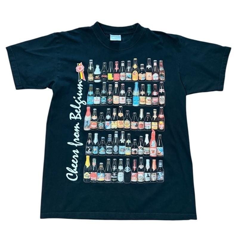 Vintage 90s Y2K Cheers from Belgium Beer Bottle Graphic T-shirt XXXXL