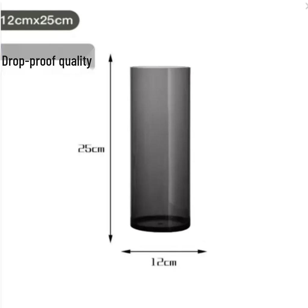 Acrylic Transparent Vase for Flower Arrangements and Lucky Bamboo - Large Straight Cylinder Design